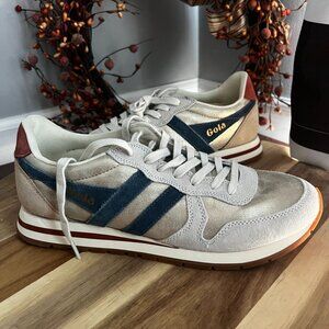Gola DAYTONA CLB338 Classic Womens Blaze Lace-Up Sneakers Sz 9.5 Silver Navy